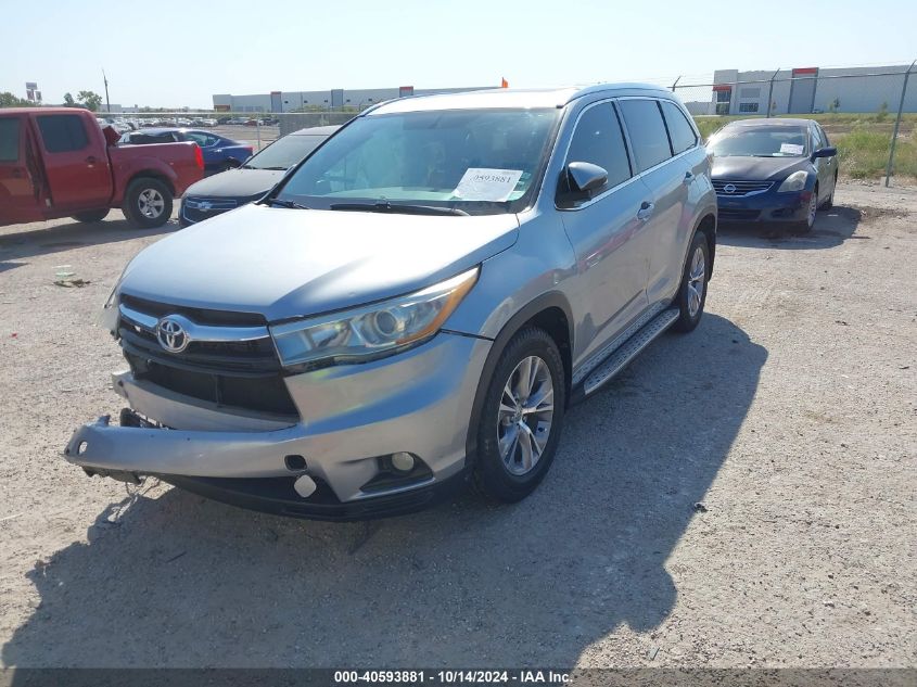 2015 Toyota Highlander Xle V6 VIN: 5TDKKRFH2FS112258 Lot: 40593881