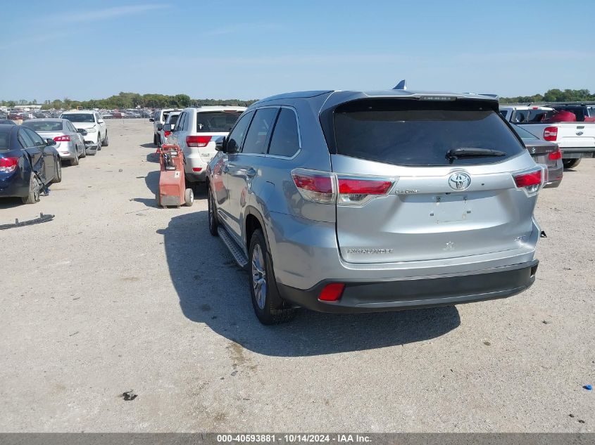 2015 Toyota Highlander Xle V6 VIN: 5TDKKRFH2FS112258 Lot: 40593881