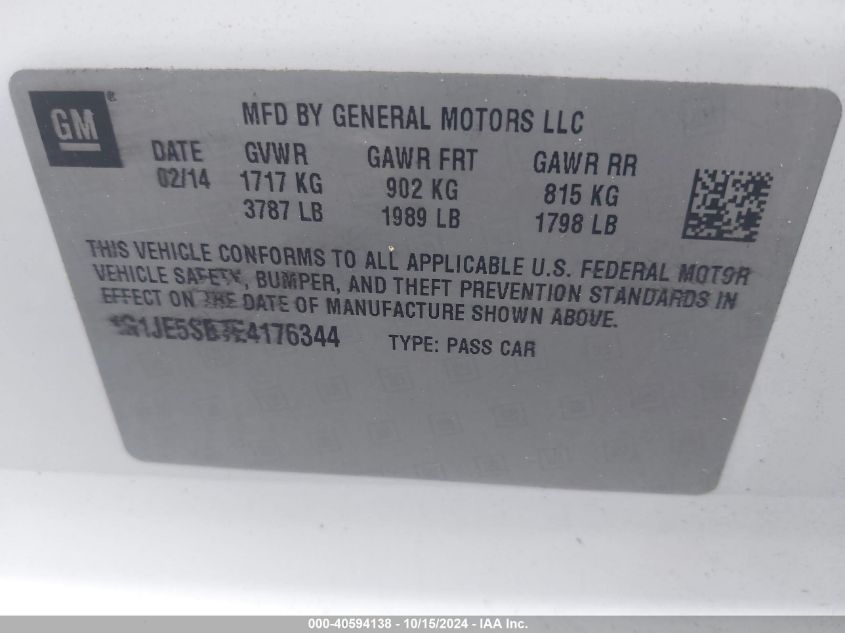 VIN 2HKRM4H78FH677913 2014 CHEVROLET SONIC no.9