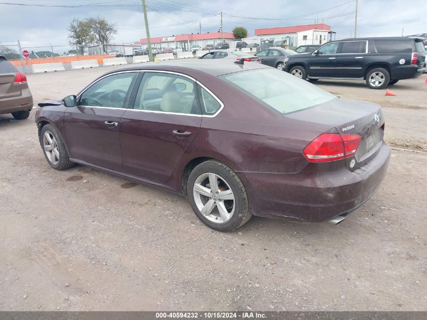 2013 Volkswagen Passat 2.5L Se VIN: 1VWBP7A36DC096126 Lot: 40594232