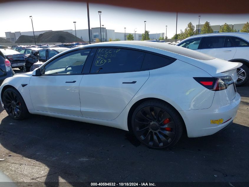 2022 Tesla Model 3 Performance Dual Motor All-Wheel Drive VIN: 5YJ3E1EC6NF204141 Lot: 40594532