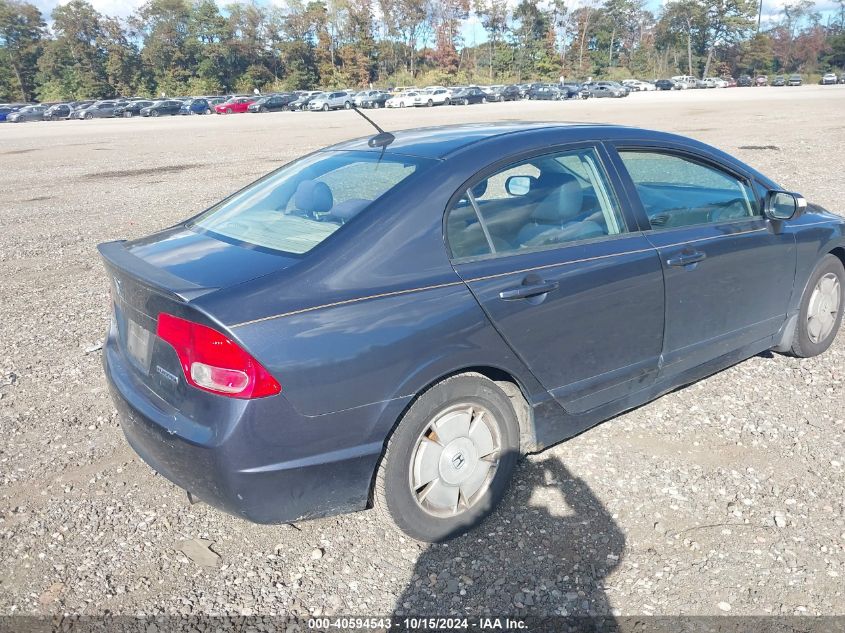 2008 Honda Civic Hybrid VIN: JHMFA36278S017345 Lot: 40594543