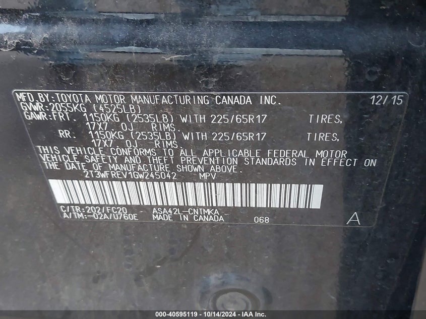 2016 TOYOTA RAV4 XLE - 2T3WFREV1GW245042