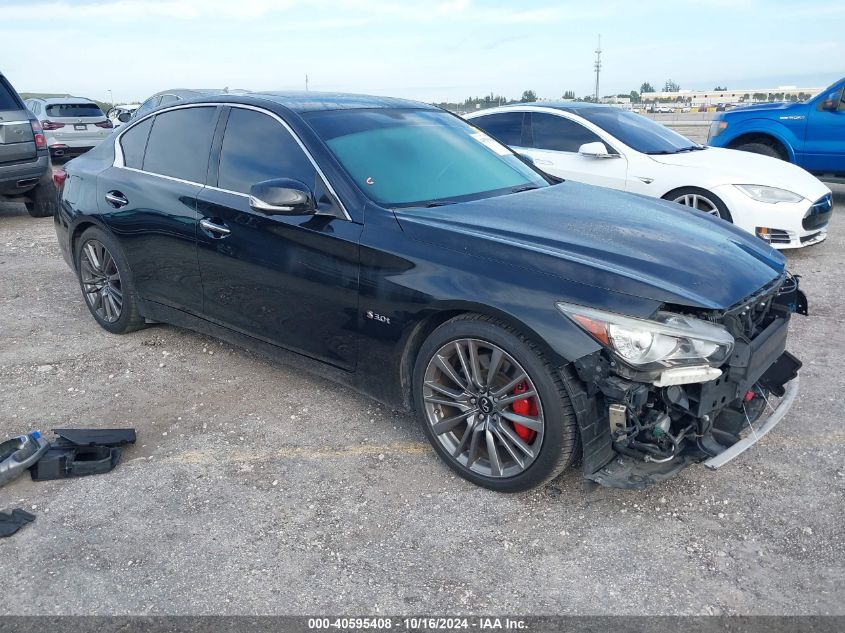 2019 Infiniti Q50 3.0T Red Sport 400 VIN: JN1FV7APXKM780152 Lot: 40595408