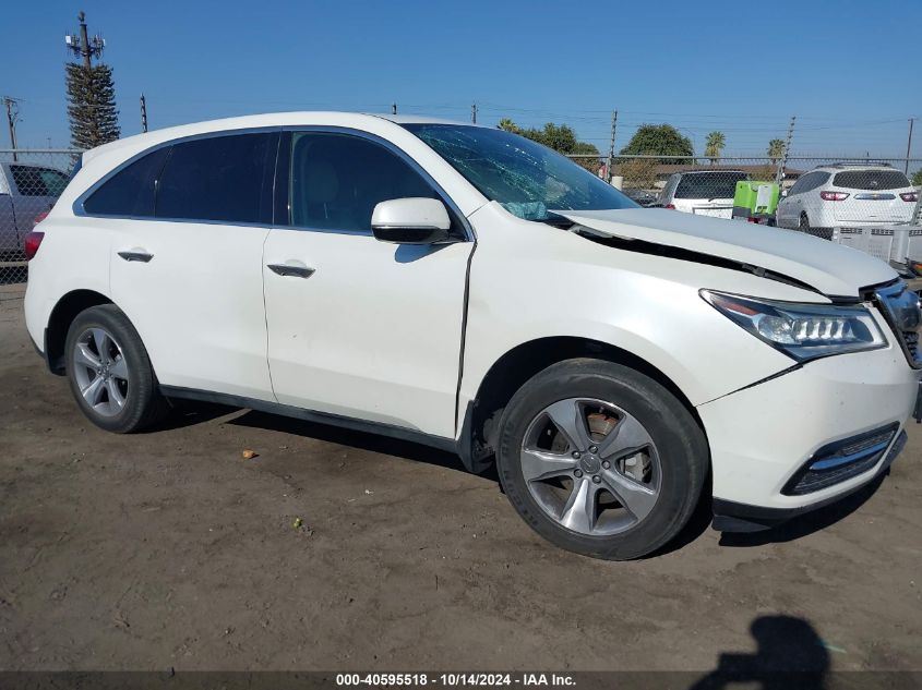 2014 Acura Mdx VIN: 5FRYD4H24EB050167 Lot: 40595518