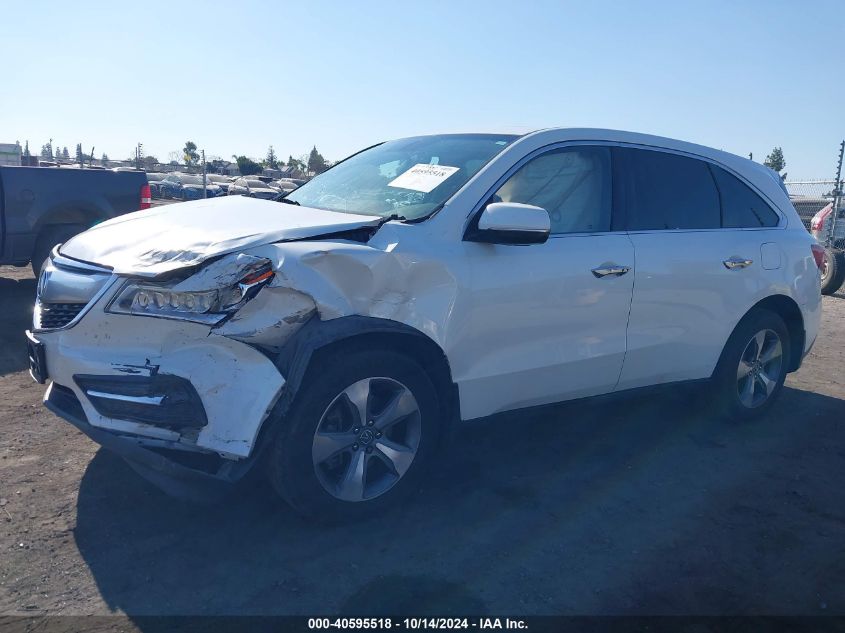 2014 Acura Mdx VIN: 5FRYD4H24EB050167 Lot: 40595518