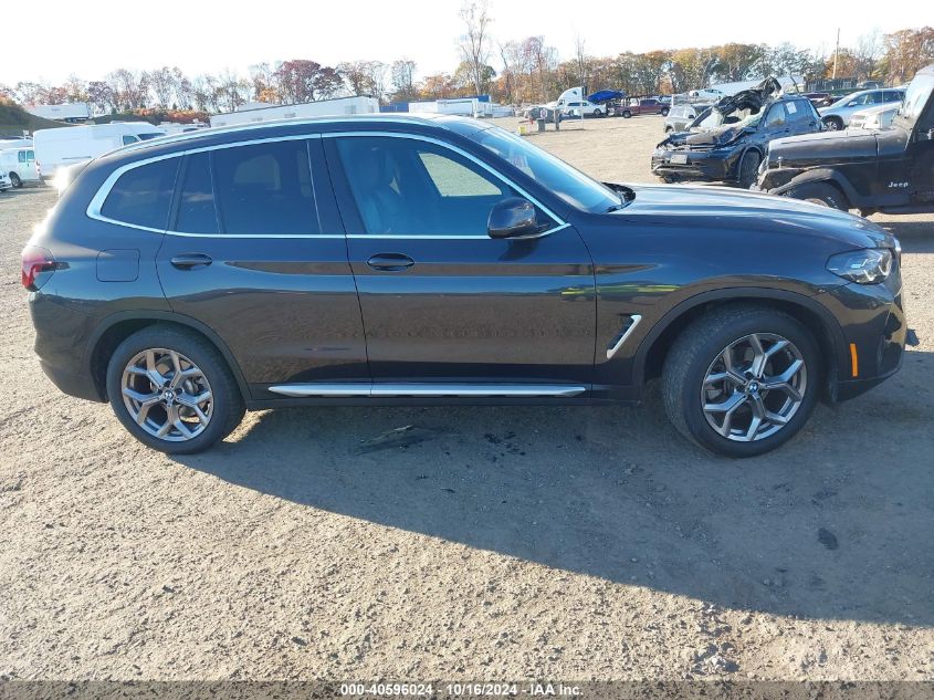 2022 BMW X3 xDrive30I VIN: 5UX53DP00N9K23750 Lot: 40596024