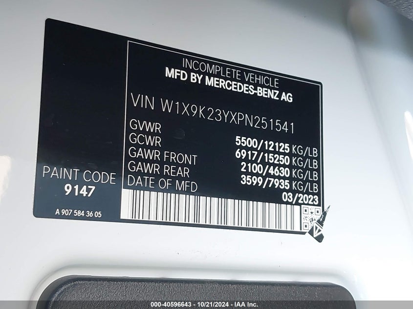 2023 MERCEDES-BENZ SPRINTER 4500 - W1X9K23YXPN251541