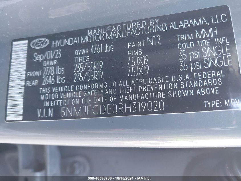 2024 HYUNDAI TUCSON SEL - 5NMJFCDE0RH319020