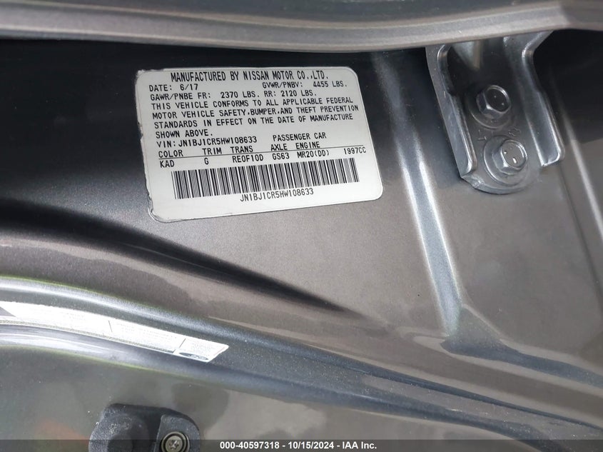 2017 NISSAN ROGUE SPORT SV - JN1BJ1CR5HW108633