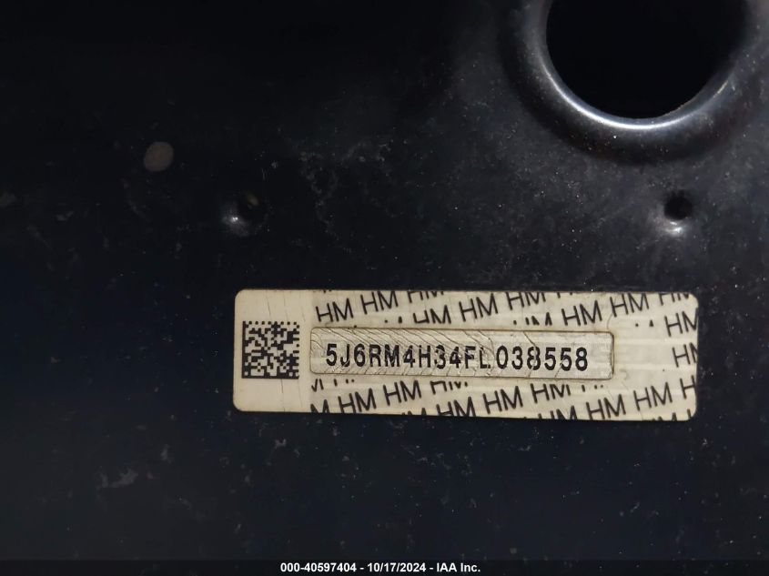 2015 Honda Cr-V Lx VIN: 5J6RM4H34FL038558 Lot: 40597404