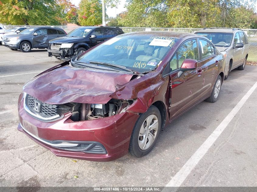 2013 Honda Civic Lx VIN: 19XFB2F50DE203356 Lot: 40597486