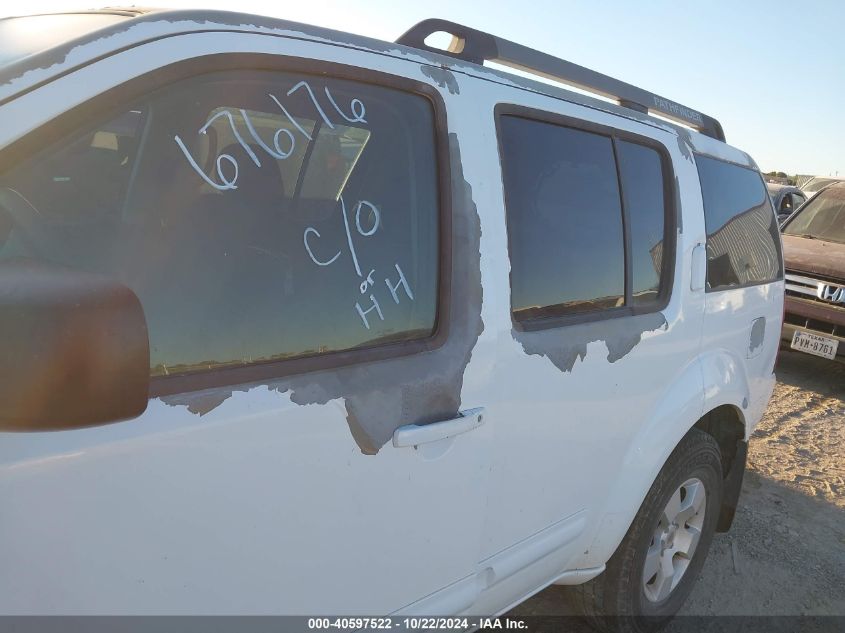 2006 Nissan Pathfinder S VIN: 5N1AR18U36C676176 Lot: 40597522