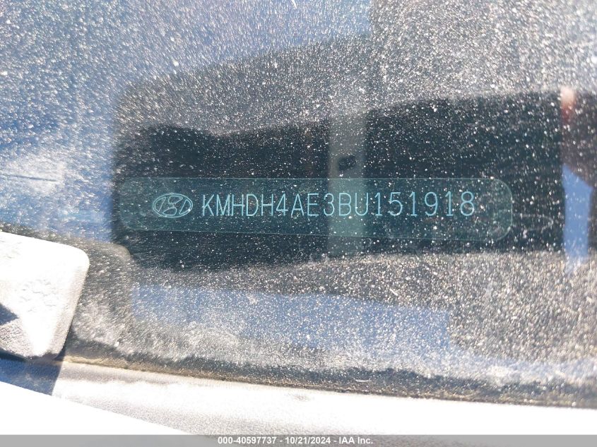 2011 Hyundai Elantra Gls (Ulsan Plant) VIN: KMHDH4AE3BU151918 Lot: 40597737