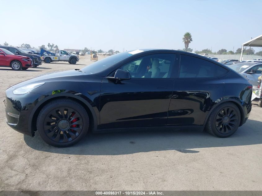 2021 Tesla Model Y Performance Dual Motor All-Wheel Drive VIN: 5YJYGDEFXMF099033 Lot: 40598317