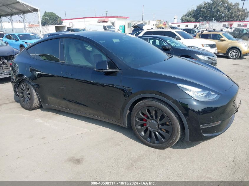 2021 Tesla Model Y Performance Dual Motor All-Wheel Drive VIN: 5YJYGDEFXMF099033 Lot: 40598317