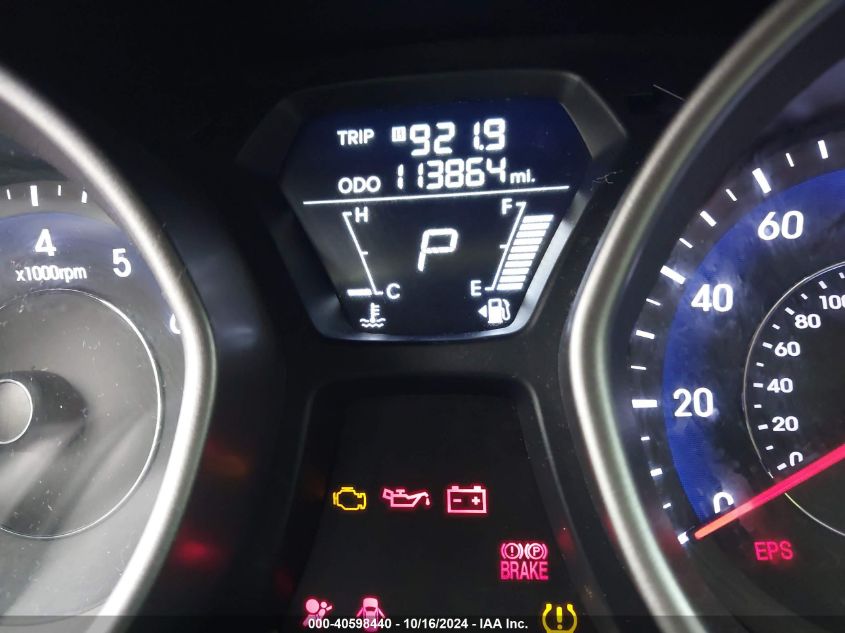 2013 Hyundai Elantra Gls VIN: 5NPDH4AEXDH326571 Lot: 40598440