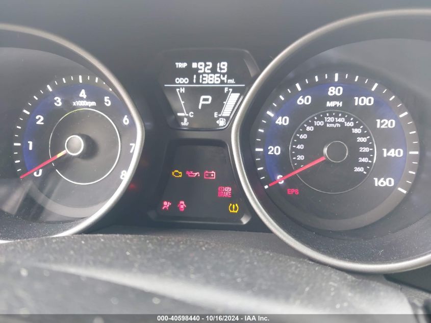 2013 Hyundai Elantra Gls VIN: 5NPDH4AEXDH326571 Lot: 40598440