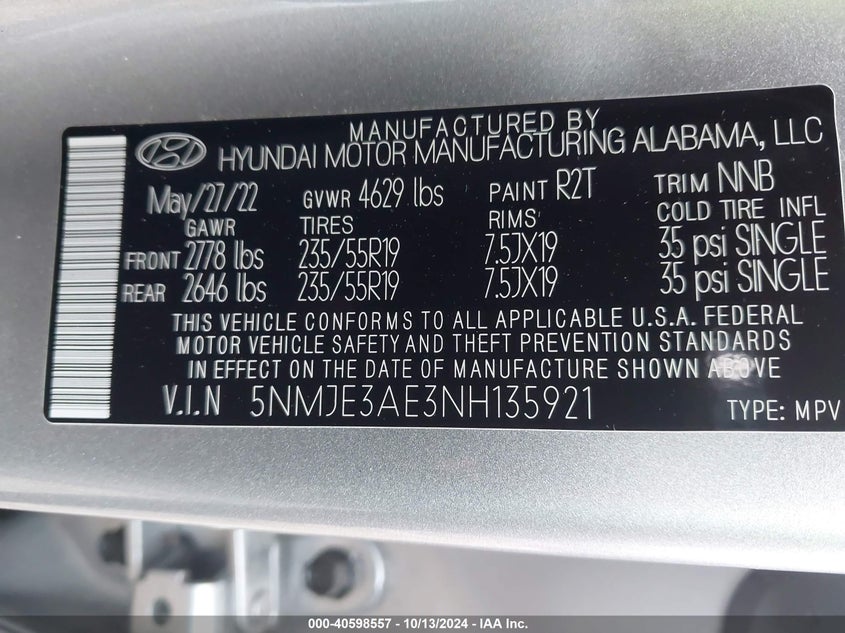 2022 HYUNDAI TUCSON LIMITED - 5NMJE3AE3NH135921