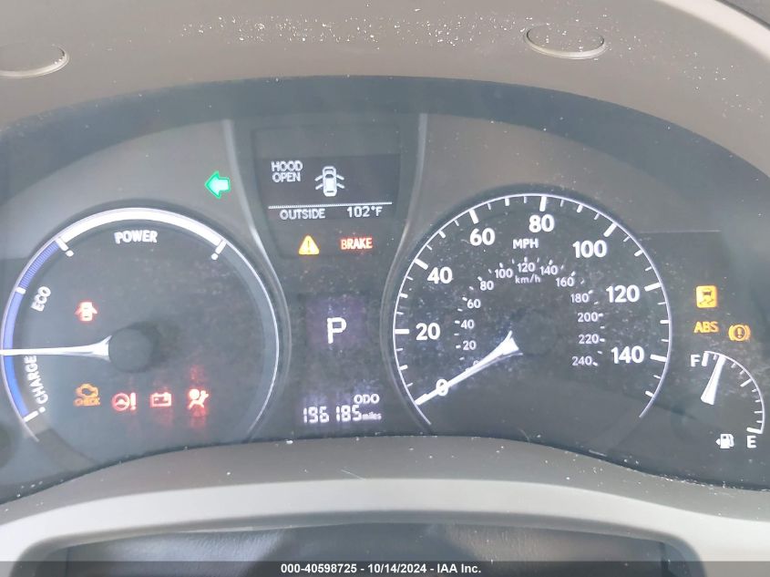 2014 Lexus Rx 450H VIN: JTJBC1BA8E2069118 Lot: 40598725