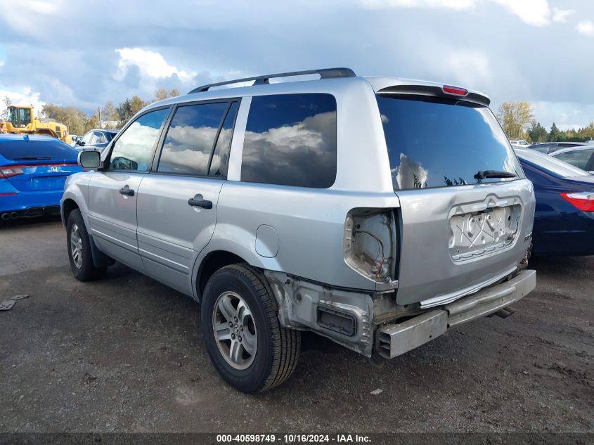 2005 Honda Pilot Ex-L VIN: 2HKYF18625H569796 Lot: 40598749