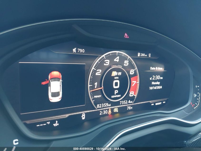 2018 Audi S5 3.0T Premium Plus VIN: WAUC4CF56JA027380 Lot: 40598829