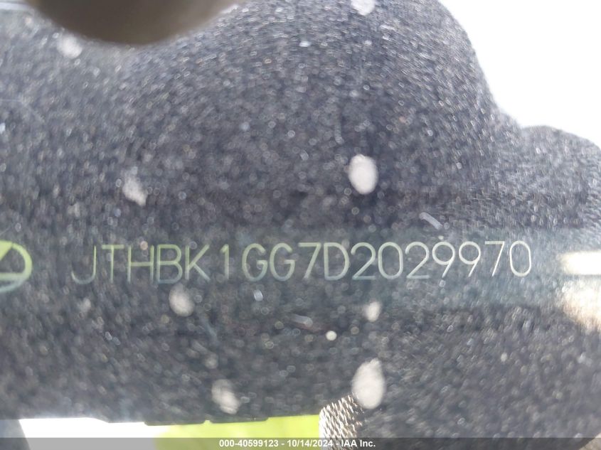 2013 Lexus Es 350 350 VIN: JTHBK1GG7D2029970 Lot: 40599123