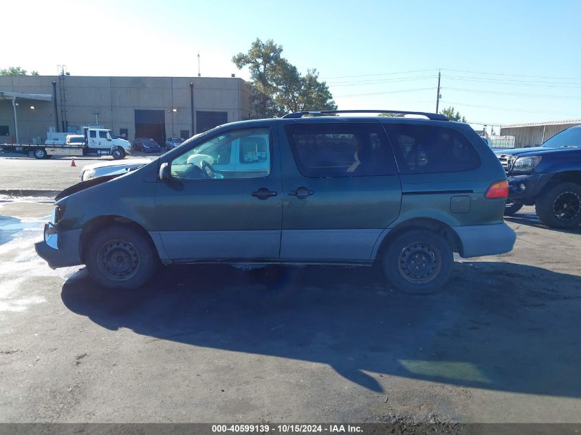 2000 Toyota Sienna Le VIN: 4T3ZF13C1YU290774 Lot: 40599139