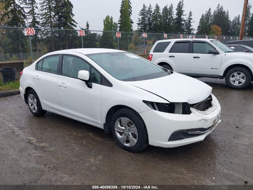 2013 Honda Civic Lx VIN: 2HGFB2F55DH600261 Lot: 40599389