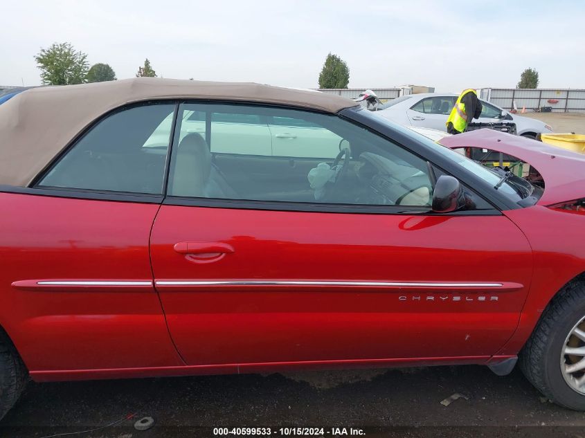 2001 Chrysler Sebring Lxi VIN: 1C3EL55U51N593577 Lot: 40599533