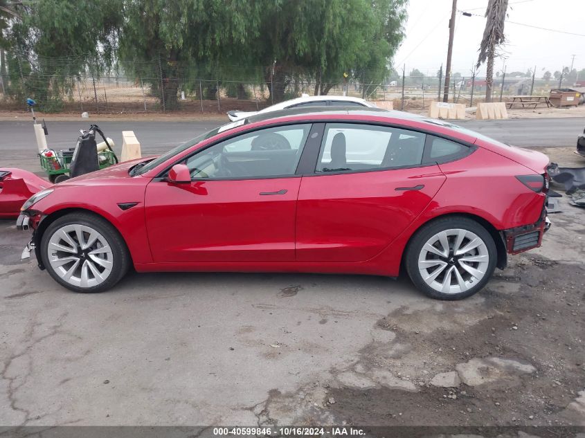 2022 Tesla Model 3 Long Range Dual Motor All-Wheel Drive VIN: 5YJ3E1EB9NF192560 Lot: 40599846