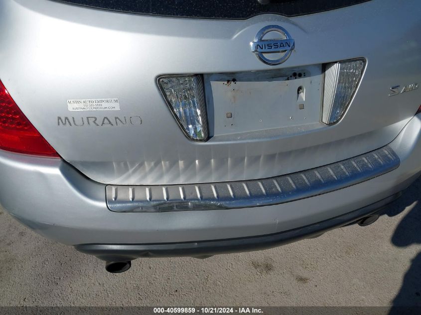 2006 Nissan Murano S VIN: JN8AZ08W56W510096 Lot: 40599859