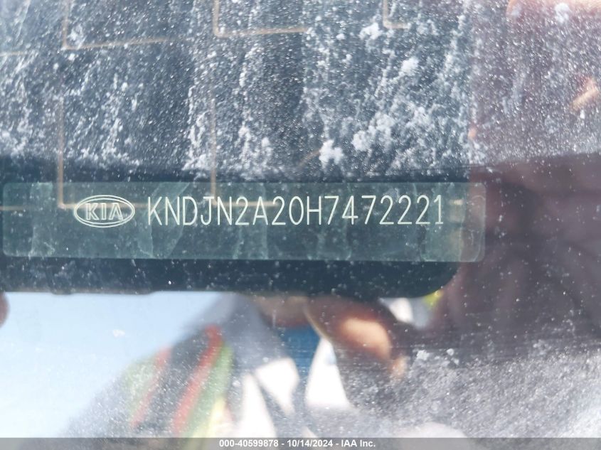 2017 Kia Soul VIN: KNDJN2A20H7472221 Lot: 40599878