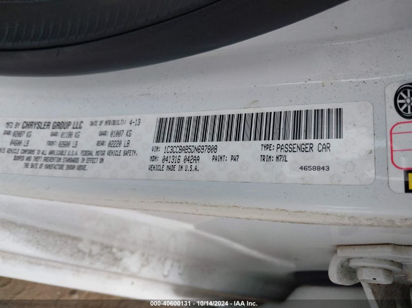 2013 CHRYSLER 200 LX - 1C3CCBAB5DN697808