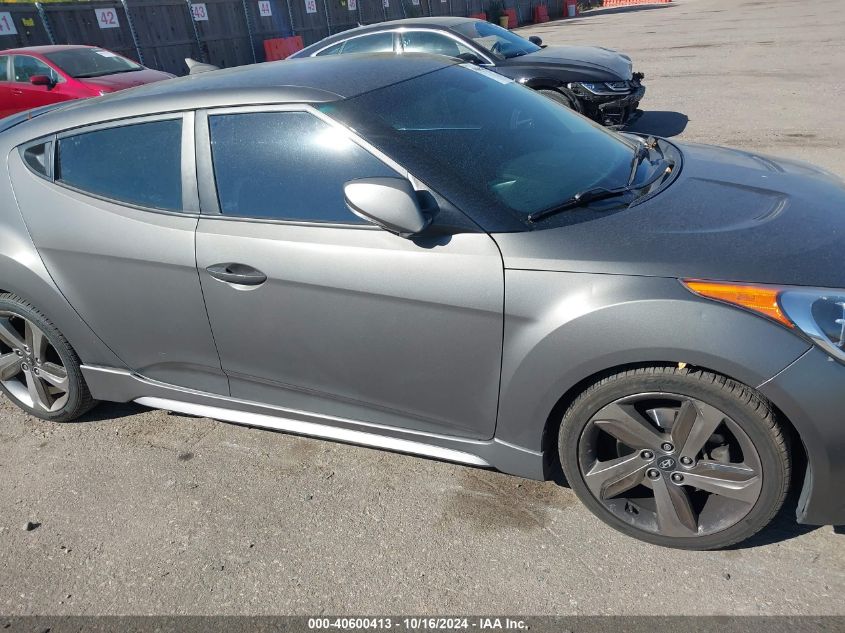 2013 Hyundai Veloster Turbo W/Black VIN: KMHTC6AE0DU083862 Lot: 40600413