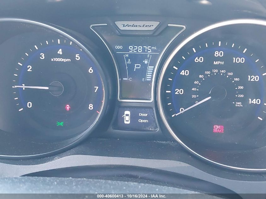 2013 HYUNDAI VELOSTER VIN: KMHTC6AE0DU083862