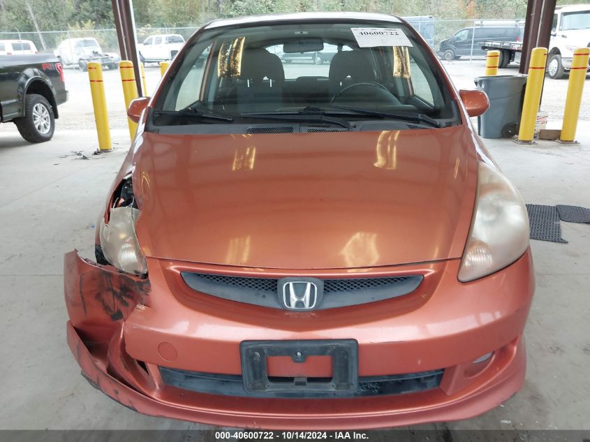 2007 Honda Fit Sport VIN: JHMGD37657S062408 Lot: 40600722