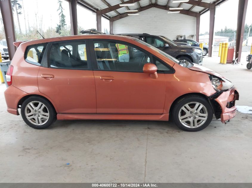 2007 Honda Fit Sport VIN: JHMGD37657S062408 Lot: 40600722