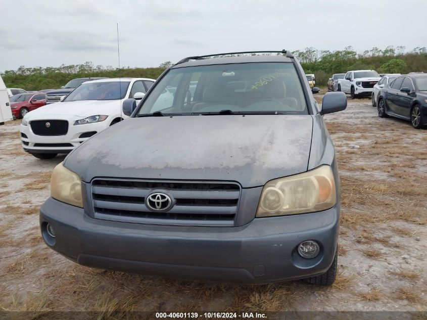 2006 Toyota Highlander Base W/O 3Rd Row (A4) VIN: JTEGD21A160153092 Lot: 40601139