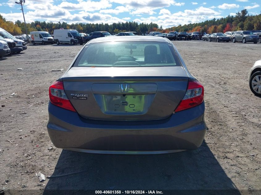 2012 Honda Civic Lx VIN: 2HGFB2F56CH598762 Lot: 40601358