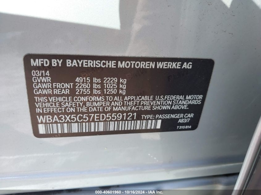 VIN WBA3X5C57ED559121 2014 BMW 328i Gran Turismo, X... no.9