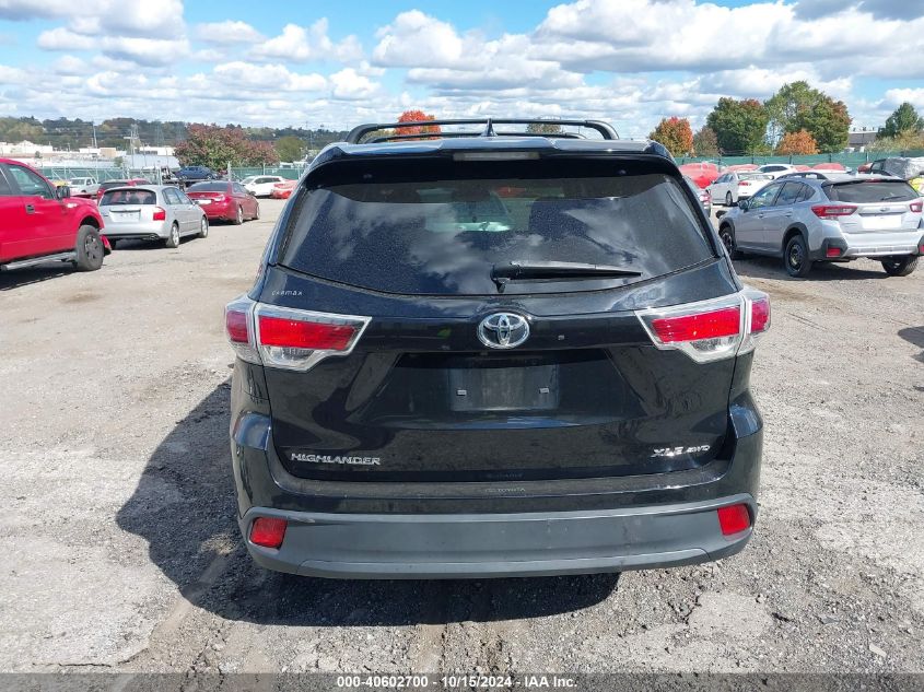 2016 Toyota Highlander Xle V6 VIN: 5TDJKRFH2GS504976 Lot: 40602700