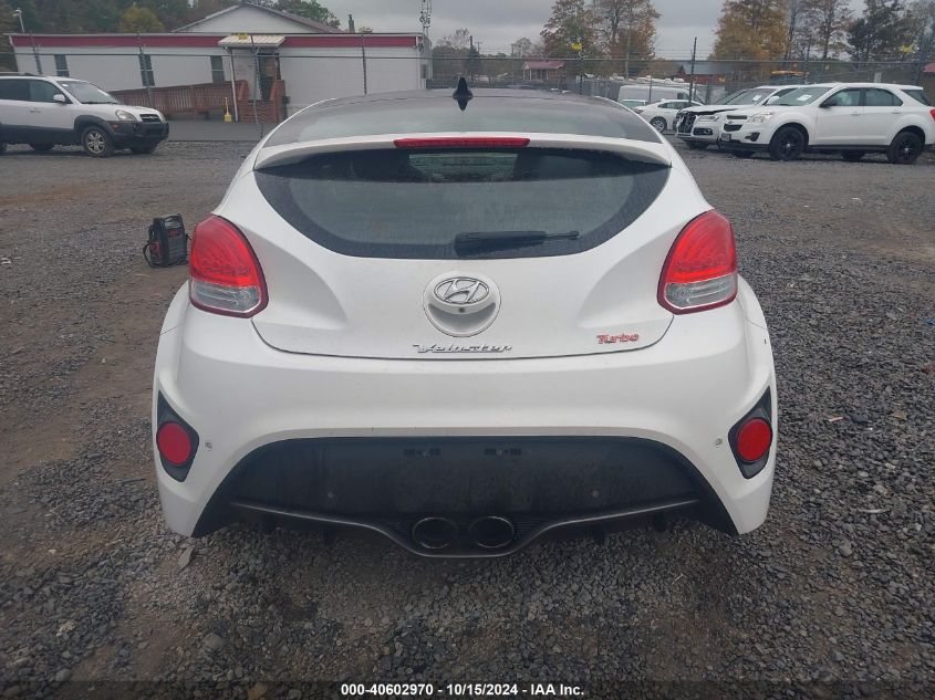 2013 Hyundai Veloster Turbo W/Blue VIN: KMHTC6AE6DU177924 Lot: 40602970