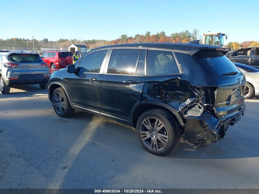 2021 Honda Passport Awd Ex-L VIN: 5FNYF8H54MB033946 Lot: 40603034