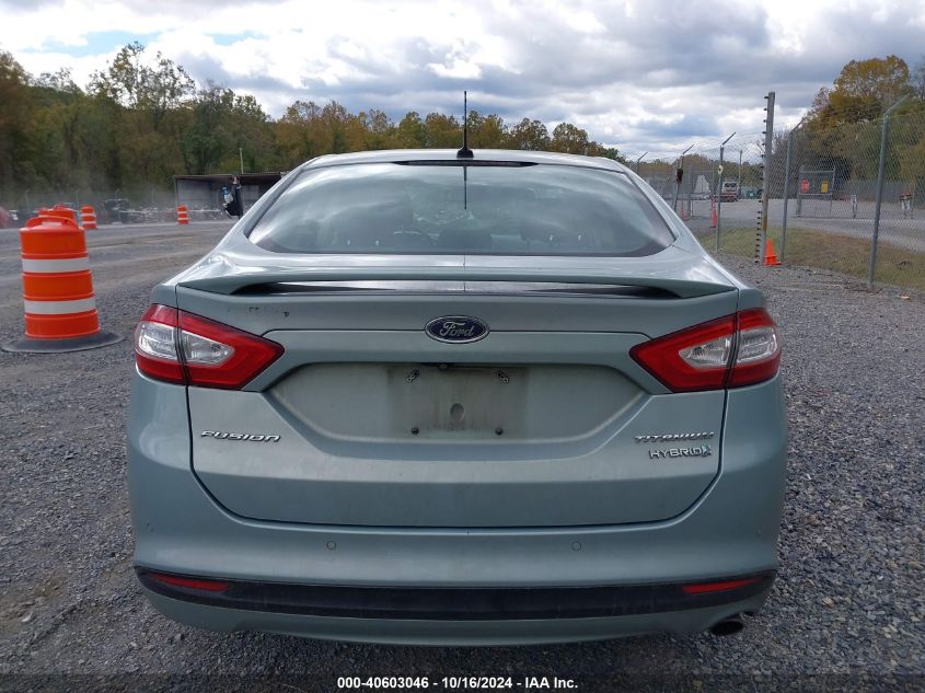 2014 Ford Fusion Hybrid Titanium VIN: 3FA6P0RU9ER105676 Lot: 40603046