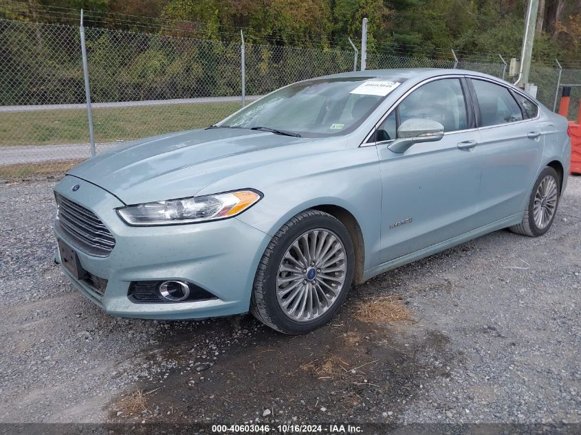 2014 Ford Fusion Hybrid Titanium VIN: 3FA6P0RU9ER105676 Lot: 40603046