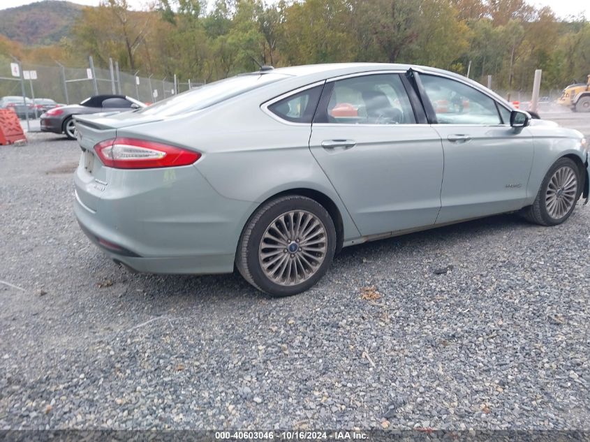 2014 Ford Fusion Hybrid Titanium VIN: 3FA6P0RU9ER105676 Lot: 40603046