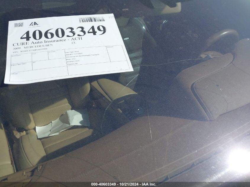 2009 Mercedes-Benz Cl 63 Amg VIN: WDDEJ77X89A019990 Lot: 40603349