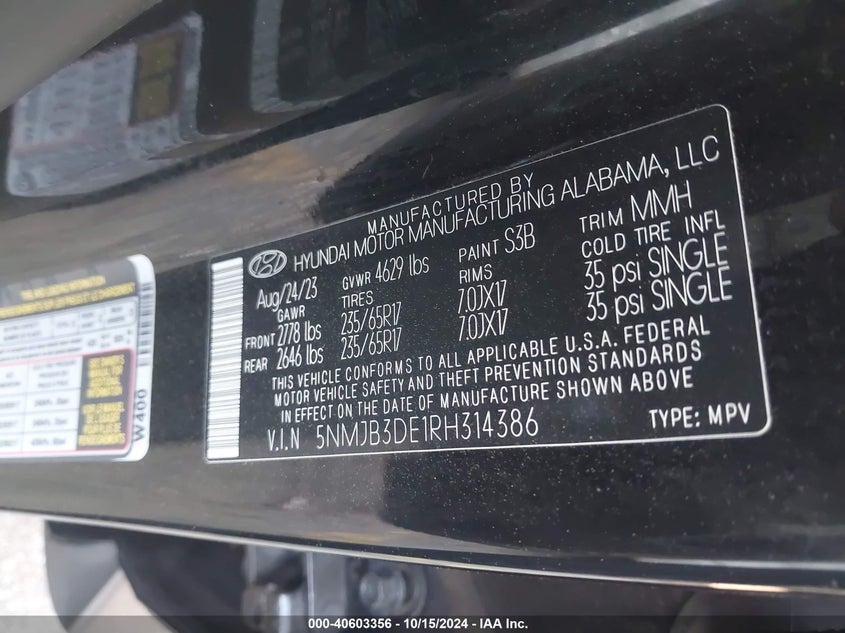 2024 HYUNDAI TUCSON SEL - 5NMJB3DE1RH314386