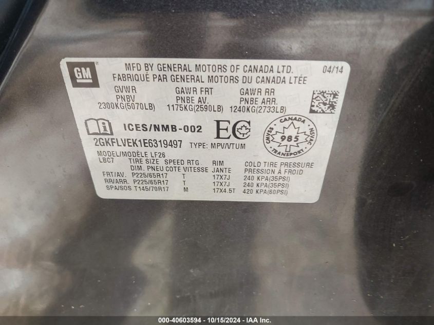 2014 GMC TERRAIN SLE-1 - 2GKFLVEK1E6319497